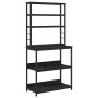 Estante de cocina Roble Negro 80 x 40 x 168 cm en Librerías y estanterías | Comprar online en Foru.es