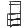 Estante de cocina Roble Negro 80 x 40 x 168 cm en Librerías y estanterías | Comprar online en Foru.es