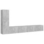 Set muebles de salón TV 3 pzas madera ingeniería gris hormigón de vidaXL, Muebles TV - Ref: Foro24-3079095, Precio: 150,74 €,...