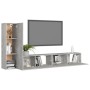 Set muebles de salón TV 3 pzas madera ingeniería gris hormigón de vidaXL, Muebles TV - Ref: Foro24-3079095, Precio: 150,74 €,...