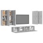 Set muebles de salón TV 6 pzas madera ingeniería gris hormigón de vidaXL, Muebles TV - Ref: Foro24-3079100, Precio: 269,14 €,...