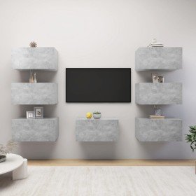 Muebles de salón 7 pzas gris hormigón 30,5x30x60 cm en Muebles TV | Comprar online en Foru.es