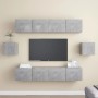Juego de muebles de salón 6 piezas gris hormigón de vidaXL, Muebles TV - Ref: Foro24-3079103, Precio: 190,39 €, Descuento: %