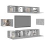 Juego de muebles de salón 6 piezas gris hormigón de vidaXL, Muebles TV - Ref: Foro24-3079103, Precio: 190,39 €, Descuento: %