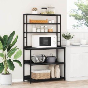 Estante de cocina Roble Negro 100 x 40 x 168 cm en Librerías y estanterías | Comprar online en Foru.es