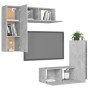 Set muebles salón TV 4 pzas madera ingeniería gris hormigón de vidaXL, Muebles TV - Ref: Foro24-3079109, Precio: 170,61 €, De...