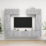 Set muebles de salón TV 6 pzas madera ingeniería gris hormigón de vidaXL, Muebles TV - Ref: Foro24-3079119, Precio: 266,02 €,...