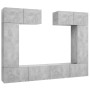 Set muebles de salón TV 6 pzas madera ingeniería gris hormigón de vidaXL, Muebles TV - Ref: Foro24-3079119, Precio: 266,02 €,...