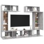 Set muebles de salón TV 6 pzas madera ingeniería gris hormigón de vidaXL, Muebles TV - Ref: Foro24-3079119, Precio: 266,02 €,...