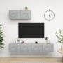 Set de muebles de salón 3 pzas madera ingeniería gris hormigón de vidaXL, Muebles TV - Ref: Foro24-3079121, Precio: 114,41 €,...