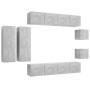 Set muebles de salón TV 8 pzas madera ingeniería gris hormigón de vidaXL, Muebles TV - Ref: Foro24-3079125, Precio: 282,04 €,...