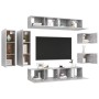 Set muebles de salón TV 8 pzas madera ingeniería gris hormigón de vidaXL, Muebles TV - Ref: Foro24-3079125, Precio: 282,04 €,...
