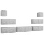 Set de muebles de salón 7 pzas madera ingeniería gris hormigón de vidaXL, Muebles TV - Ref: Foro24-3079133, Precio: 235,64 €,...