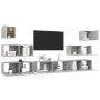 Set de muebles de salón 7 pzas madera ingeniería gris hormigón de vidaXL, Muebles TV - Ref: Foro24-3079133, Precio: 235,64 €,...