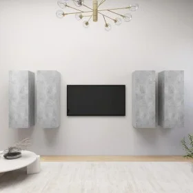 Living room furniture set 4 pieces concrete gray 30.5x30x90 cm by vidaXL, TV Furniture - Ref: Foro24-3079161, Price: 197,67 €...