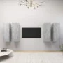 Living room furniture set 4 pieces concrete gray 30.5x30x90 cm by vidaXL, TV Furniture - Ref: Foro24-3079161, Price: 197,67 €...