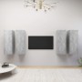 Muebles de salón 4 pzas gris hormigón 30,5x30x90 cm de vidaXL, Muebles TV - Ref: Foro24-3079161, Precio: 206,33 €, Descuento: %