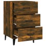 Mesita de noche madera de ingeniería roble ahumado 40x40x66 cm de vidaXL, Mesitas de noche - Ref: Foro24-817324, Precio: 56,9...