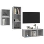 Set de muebles de salón 3 pzas madera ingeniería gris hormigón en Muebles TV | Comprar online en Foru.es
