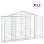 Cestas de gaviones 13 uds forma arco hierro 200x30x100/120 cm de vidaXL, Maceteros y jardineras - Ref: Foro24-3145441, Precio...