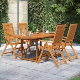 Juego de comedor de jardín 5 piezas madera maciza de acacia en Conjuntos de jardín | Comprar online en Foru.es