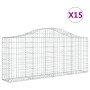 Cestas de gaviones 15 uds forma de arco hierro 200x30x80/100 cm de vidaXL, Maceteros y jardineras - Ref: Foro24-3145422, Prec...