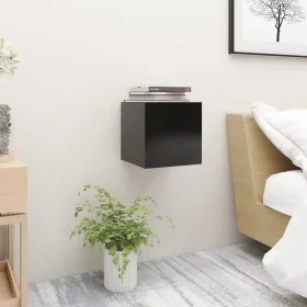 Mesita de noche madera de ingeniería negra 30,5x30x30 cm de vidaXL, Mesitas de noche - Ref: Foro24-3079709, Precio: 33,89 €, ...
