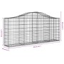 Cestas de gaviones 15 uds forma de arco hierro 200x30x80/100 cm de vidaXL, Maceteros y jardineras - Ref: Foro24-3145422, Prec...