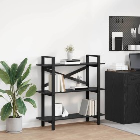 Estante de libros Roble Negro 100 x 33,5 x 102 cm en Librerías y estanterías | Comprar online en Foru.es