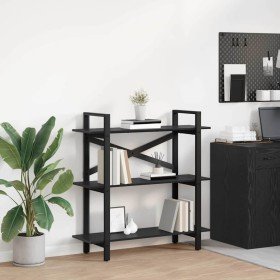 Estante de libros Roble Negro 100 x 33,5 x 102 cm en Librerías y estanterías | Comprar online en Foru.es