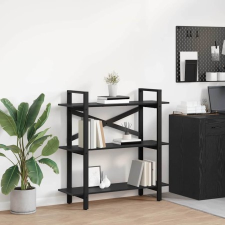 Estante de libros Roble Negro 100 x 33,5 x 102 cm en Librerías y estanterías | Comprar online en Foru.es