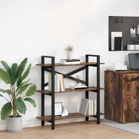 Estante de libros Roble ahumado 100 x 33,5 x 102 cm en Librerías y estanterías | Comprar online en Foru.es