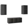 Muebles de salón 3 piezas madera de ingeniería gris con brillo de vidaXL, Muebles TV - Ref: Foro24-3079744, Precio: 122,52 €,...