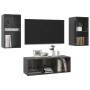 Muebles de salón 3 piezas madera de ingeniería gris con brillo de vidaXL, Muebles TV - Ref: Foro24-3079744, Precio: 122,52 €,...