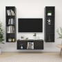 Muebles de salón 3 piezas madera de ingeniería gris con brillo de vidaXL, Muebles TV - Ref: Foro24-3079762, Precio: 171,66 €,...
