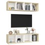 Muebles de salón de pared 2 uds blanco y roble Sonoma de vidaXL, Muebles TV - Ref: Foro24-3079786, Precio: 128,62 €, Descuent...