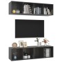 Muebles de salón de pared 2 uds madera ingeniería gris brillo de vidaXL, Muebles TV - Ref: Foro24-3079789, Precio: 123,09 €, ...