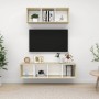 Muebles de salón 2 pzas madera ingeniería blanco y roble Sonoma de vidaXL, Muebles TV - Ref: Foro24-3079795, Precio: 114,54 €...