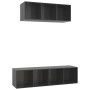 Muebles de salón 2 piezas madera de ingeniería gris brillo de vidaXL, Muebles TV - Ref: Foro24-3079798, Precio: 111,30 €, Des...