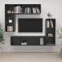 Muebles de salón 4 piezas madera de ingeniería gris brillo de vidaXL, Muebles TV - Ref: Foro24-3079825, Precio: 207,65 €, Des...