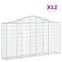 Cestas de gaviones 12 uds forma arco hierro 200x30x100/120 cm de vidaXL, Maceteros y jardineras - Ref: Foro24-3145440, Precio...