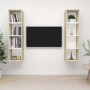 Muebles de salón de pared 2 piezas blanco y roble Sonoma de vidaXL, Muebles TV - Ref: Foro24-3079867, Precio: 128,62 €, Descu...