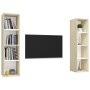 Muebles de salón de pared 2 piezas blanco y roble Sonoma de vidaXL, Muebles TV - Ref: Foro24-3079867, Precio: 128,62 €, Descu...