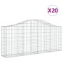 Cestas de gaviones 20 uds forma de arco hierro 200x30x80/100 cm de vidaXL, Maceteros y jardineras - Ref: Foro24-3145424, Prec...