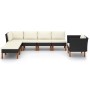 Set muebles de jardín 7 pzas ratán sintético eucalipto negro de vidaXL, Conjuntos de jardín - Ref: Foro24-3082081, Precio: 45...