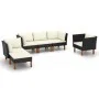 Set muebles de jardín 9 pzas ratán sintético eucalipto negro de vidaXL, Conjuntos de jardín - Ref: Foro24-3082085, Precio: 45...
