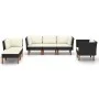 Set muebles de jardín 9 pzas ratán sintético eucalipto negro de vidaXL, Conjuntos de jardín - Ref: Foro24-3082085, Precio: 45...