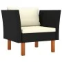 Set muebles de jardín 9 pzas ratán sintético eucalipto negro de vidaXL, Conjuntos de jardín - Ref: Foro24-3082085, Precio: 45...