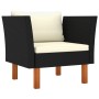 Set muebles de jardín 9 pzas ratán sintético eucalipto negro de vidaXL, Conjuntos de jardín - Ref: Foro24-3082085, Precio: 45...