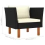 Set muebles de jardín 9 pzas ratán sintético eucalipto negro de vidaXL, Conjuntos de jardín - Ref: Foro24-3082085, Precio: 45...